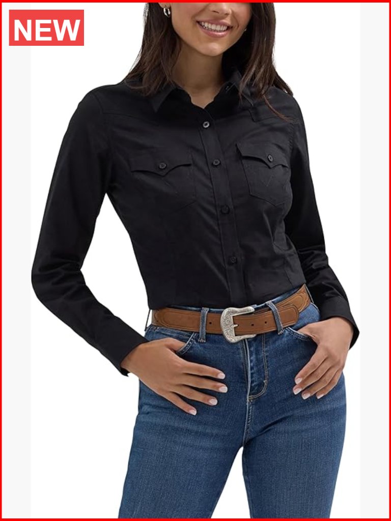Long Sleeve Button-Down Slim Fit Western Shirt With Pockets